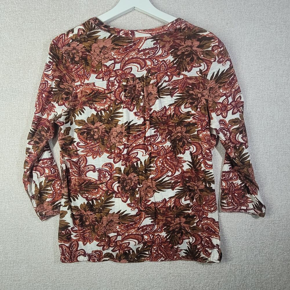 Charming Lucky Brand Pink Floral Cotton Blouse - Size L